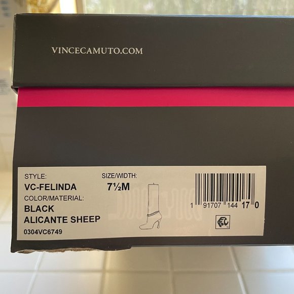 SOLD-Vince Camuto Black Felinda High Heeled Leather Boots - Picture 7 of 8